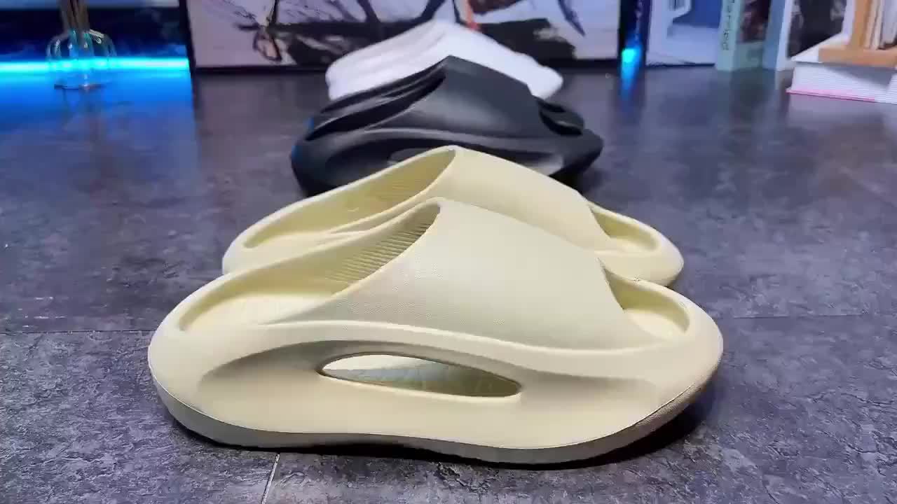 Men's Cloud Slides, Casual Non Slip Slippers, Open Toe Shoes For Indoor Outdoor Beach Shower, Spring And Summer