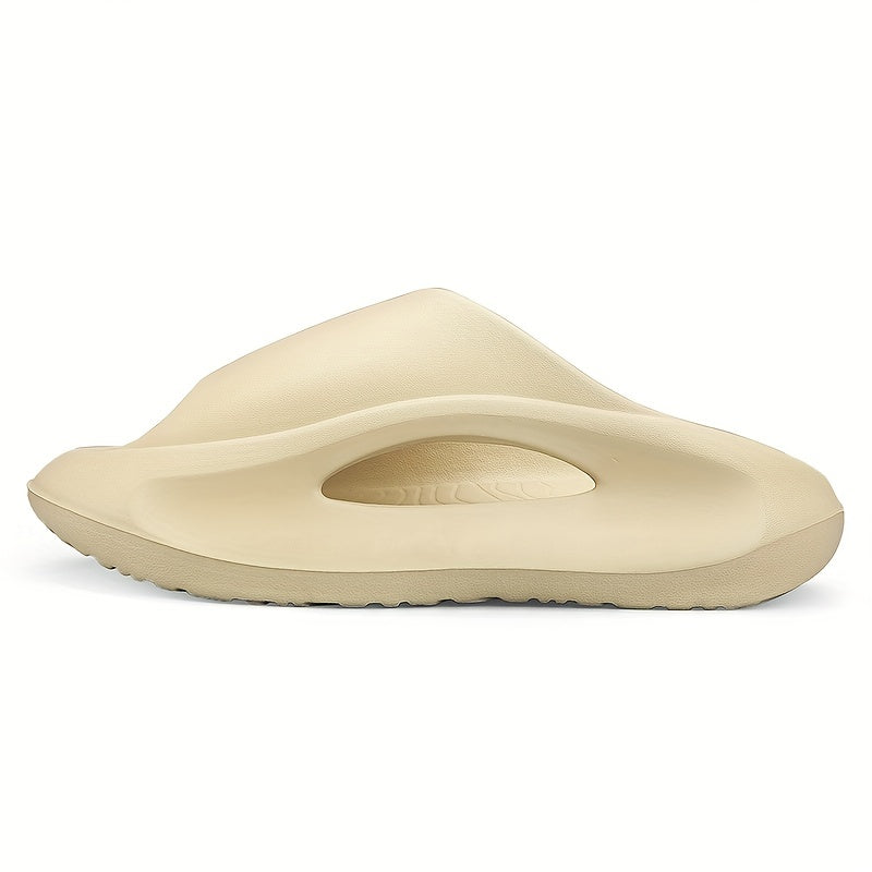 Men's Cloud Slides, Casual Non Slip Slippers, Open Toe Shoes For Indoor Outdoor Beach Shower, Spring And Summer