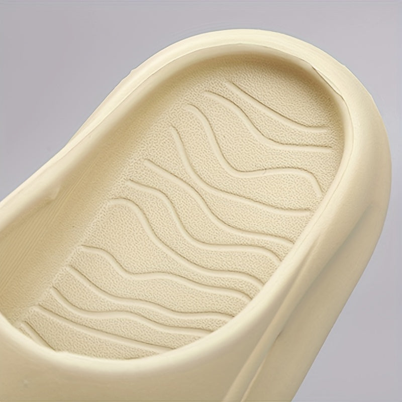 Men's Cloud Slides, Casual Non Slip Slippers, Open Toe Shoes For Indoor Outdoor Beach Shower, Spring And Summer