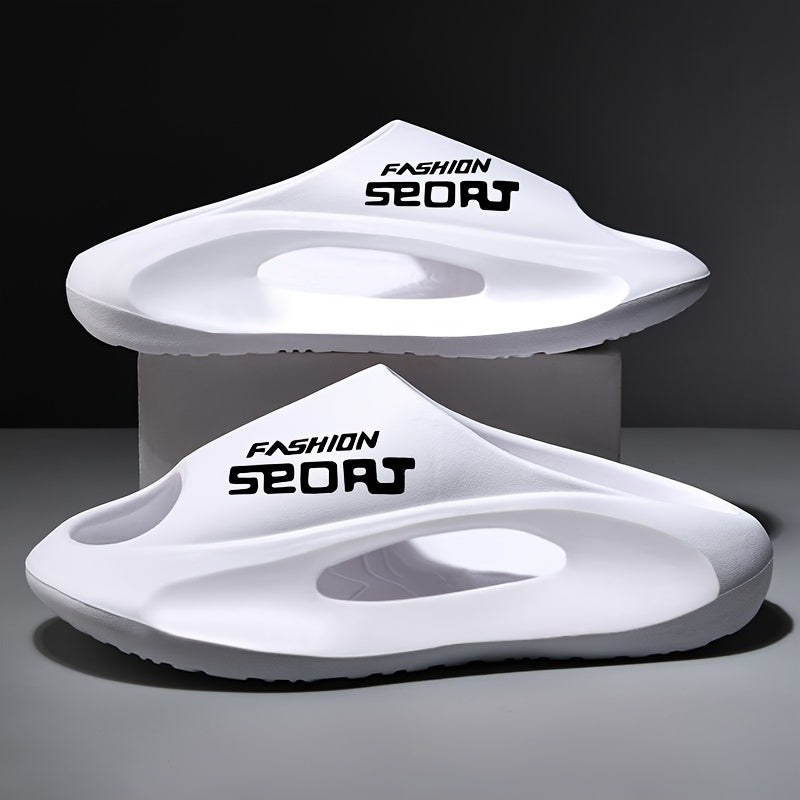 Men's Cloud Slides, Casual Non Slip Slippers, Open Toe Shoes For Indoor Outdoor Beach Shower, Spring And Summer