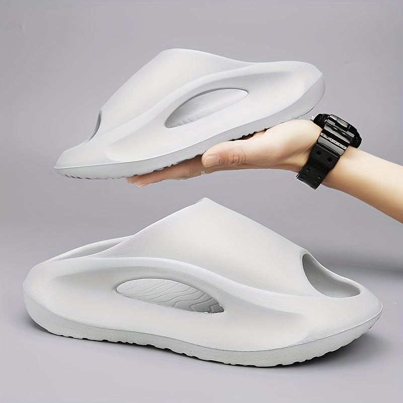 Men's Cloud Slides, Casual Non Slip Slippers, Open Toe Shoes For Indoor Outdoor Beach Shower, Spring And Summer