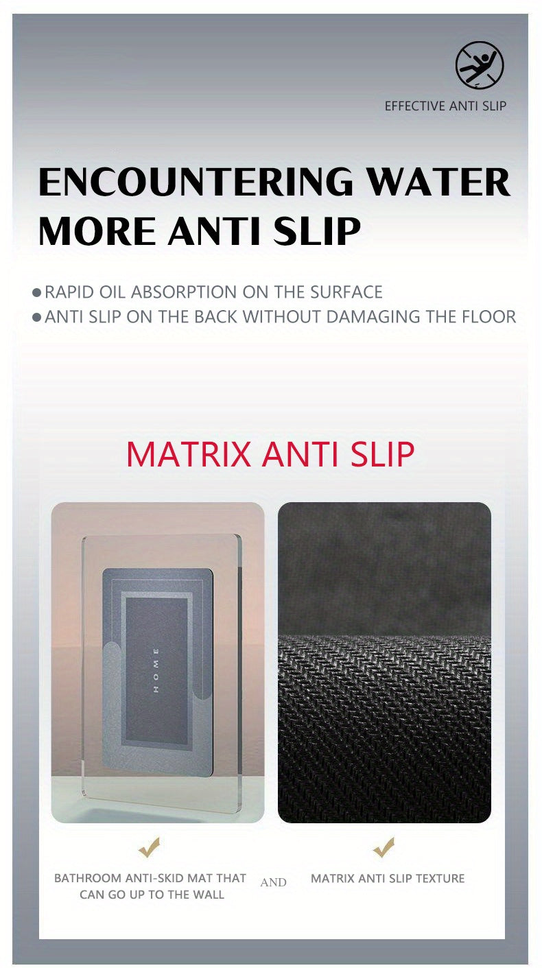 1pc Super Absorbent Soft Diatomite Bathroom Floor Mat - Non-Slip, Fast Drying, Carpet-Style Bath Rugs - Home Decor, Fall Decor, Shower, Tub, Outdoor, Indoor, Laundry, Bedroom, Kitchen Area Rugs