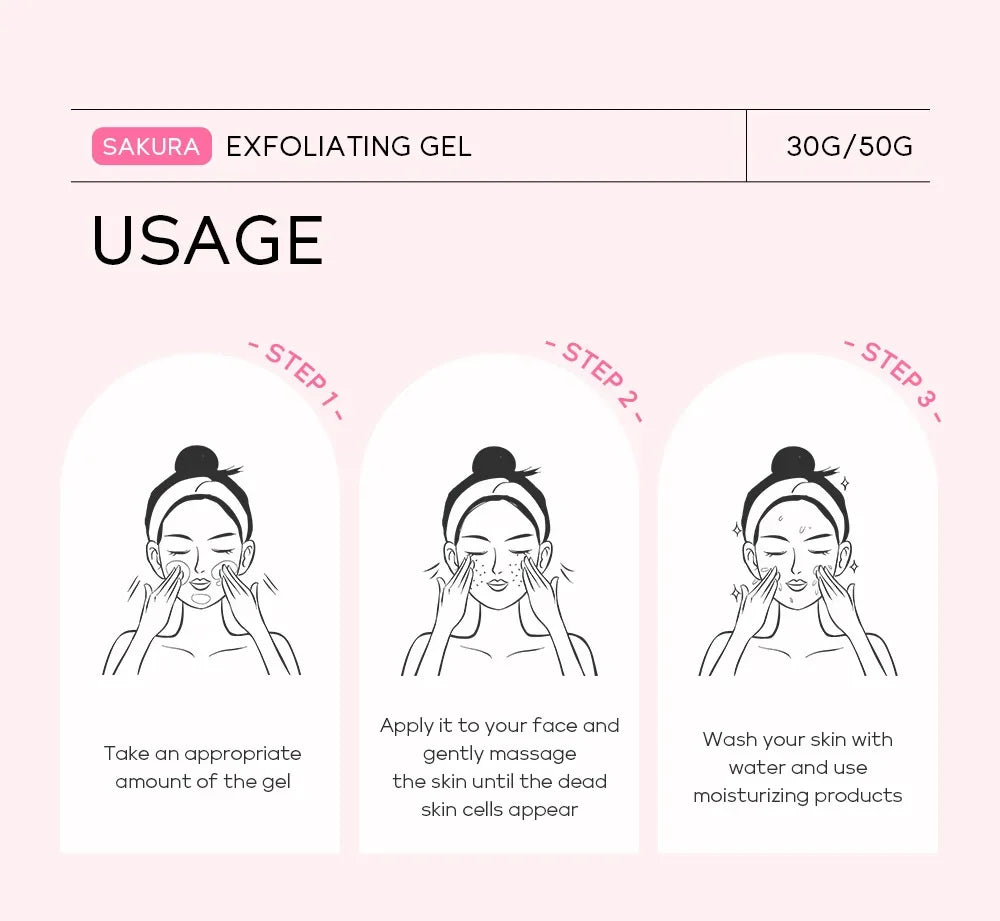 Sakura Exfoliating Peeling Gel Facial Scrub Moisturizing Nourishing Repair Scrubs Face Cream Beauty Skin Care