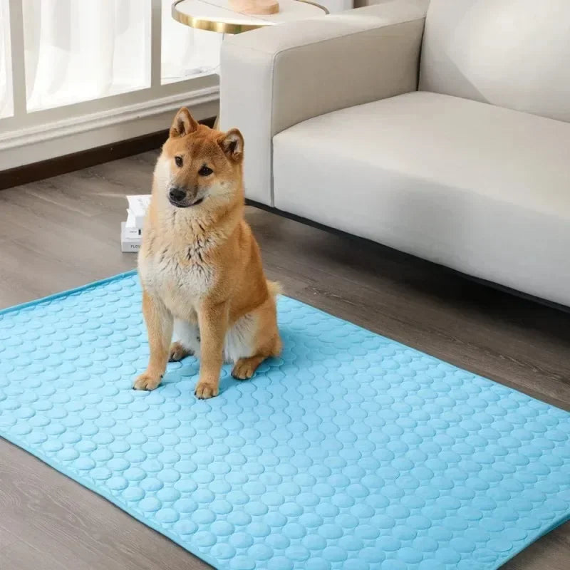 Dog Cooling Pad Ice Silk Fabric Self Cooling Gel Breathable Washable Summer Pet Mat for Dogs Cats Sofa Kennel Bed Comfortable La