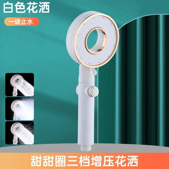 High Pressure Shower Head 3 Modes Adjustable Showerheads Water Saving One-Key Stop Water Spray Nozzle Bathroom Faucet Accessorie