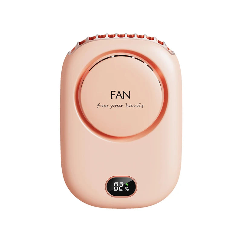 Wearable Personal 3 Speed USB Portable Fan DeskStand Touch Control Battery Powered Leafless Design For Indoor/Outdoor