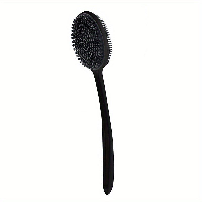 Double-Sided Exfoliating Silicone Back Scrubber with Soft Bristles - Easy-Grip Long Handle for Deep Clean & Revitalization - Ideal Shower Accessory for Men & Women.