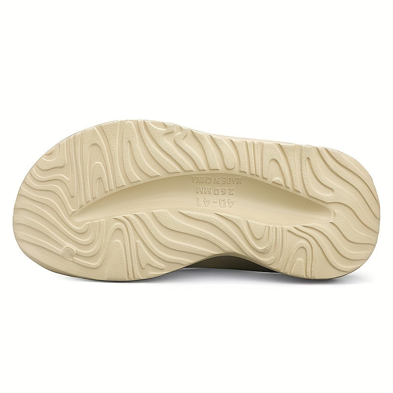 Men's Cloud Slides, Casual Non Slip Slippers, Open Toe Shoes For Indoor Outdoor Beach Shower, Spring And Summer
