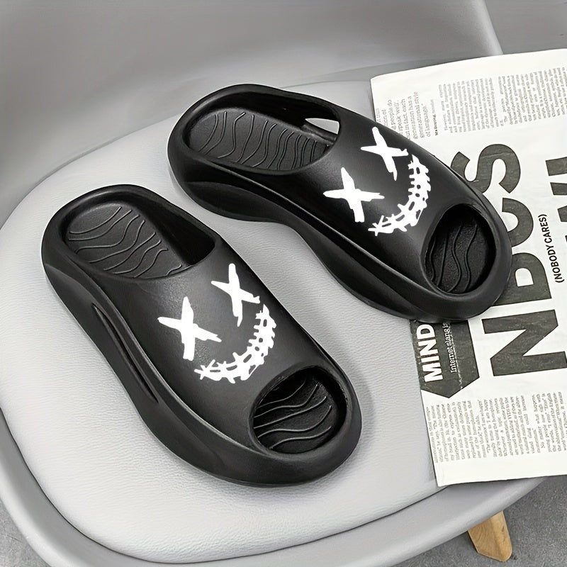 Men's Cloud Slides, Casual Non Slip Slippers, Open Toe Shoes For Indoor Outdoor Beach Shower, Spring And Summer