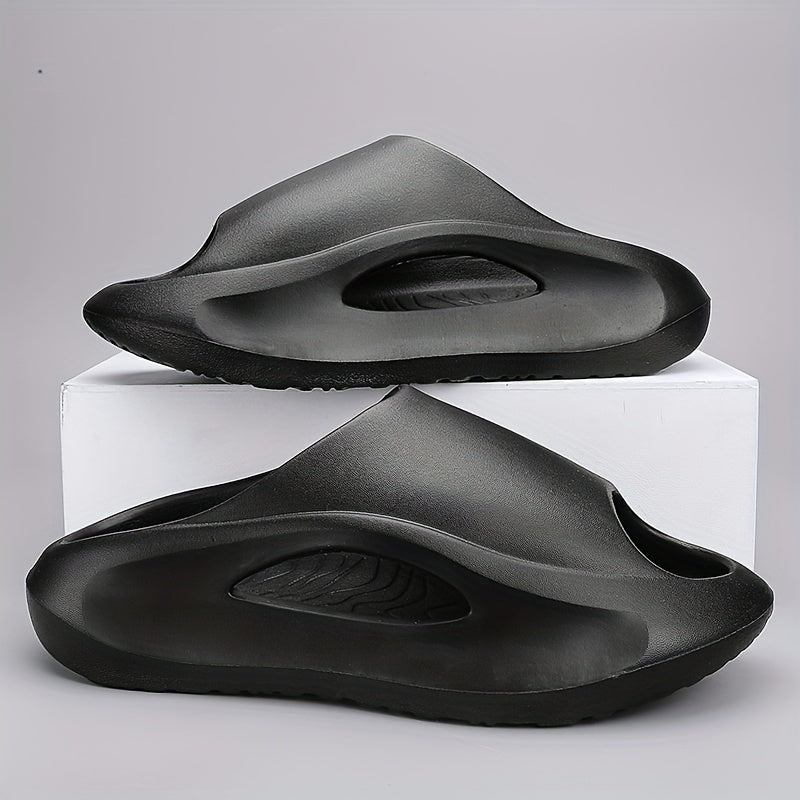Men's Cloud Slides, Casual Non Slip Slippers, Open Toe Shoes For Indoor Outdoor Beach Shower, Spring And Summer