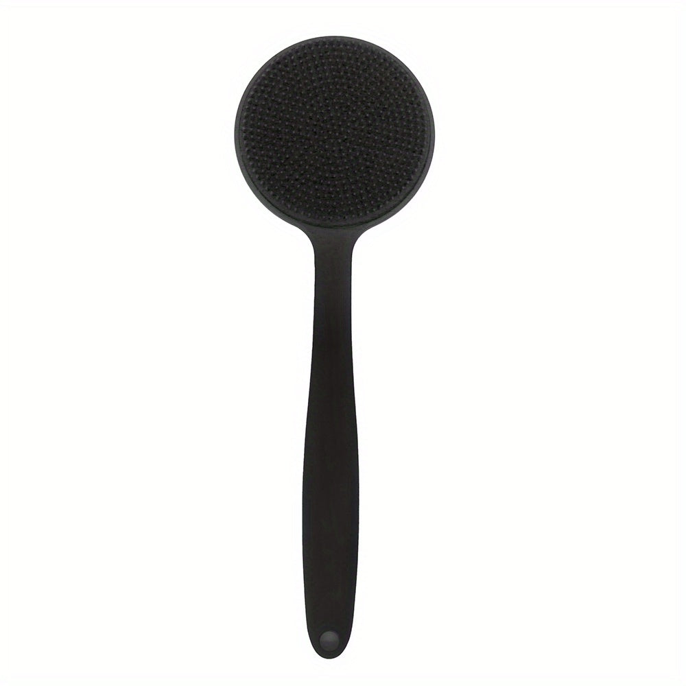 Double-Sided Exfoliating Silicone Back Scrubber with Soft Bristles - Easy-Grip Long Handle for Deep Clean & Revitalization - Ideal Shower Accessory for Men & Women.