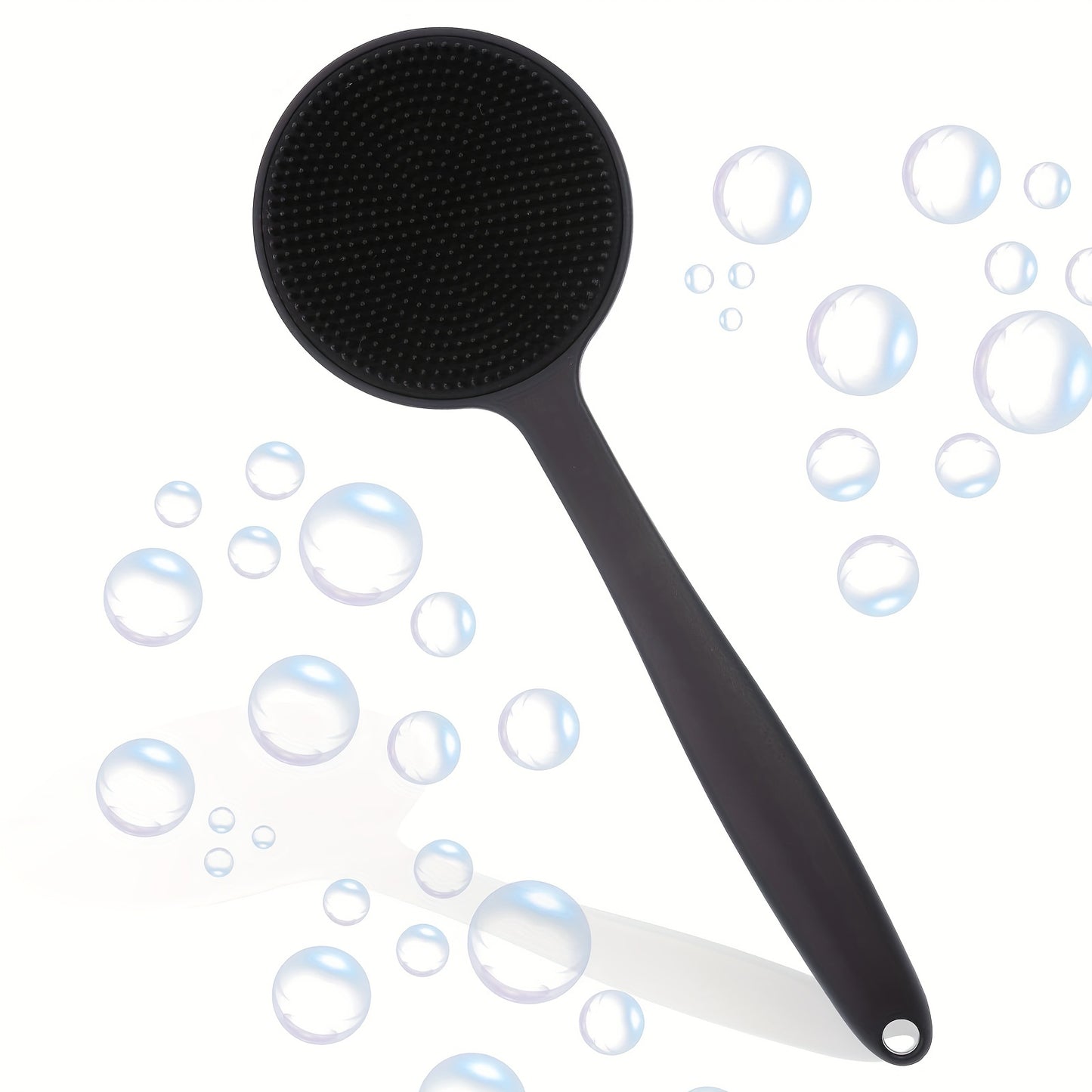 Double-Sided Exfoliating Silicone Back Scrubber with Soft Bristles - Easy-Grip Long Handle for Deep Clean & Revitalization - Ideal Shower Accessory for Men & Women.