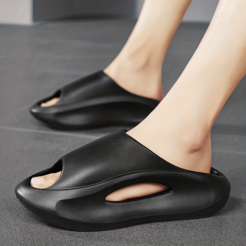 Men's Cloud Slides, Casual Non Slip Slippers, Open Toe Shoes For Indoor Outdoor Beach Shower, Spring And Summer