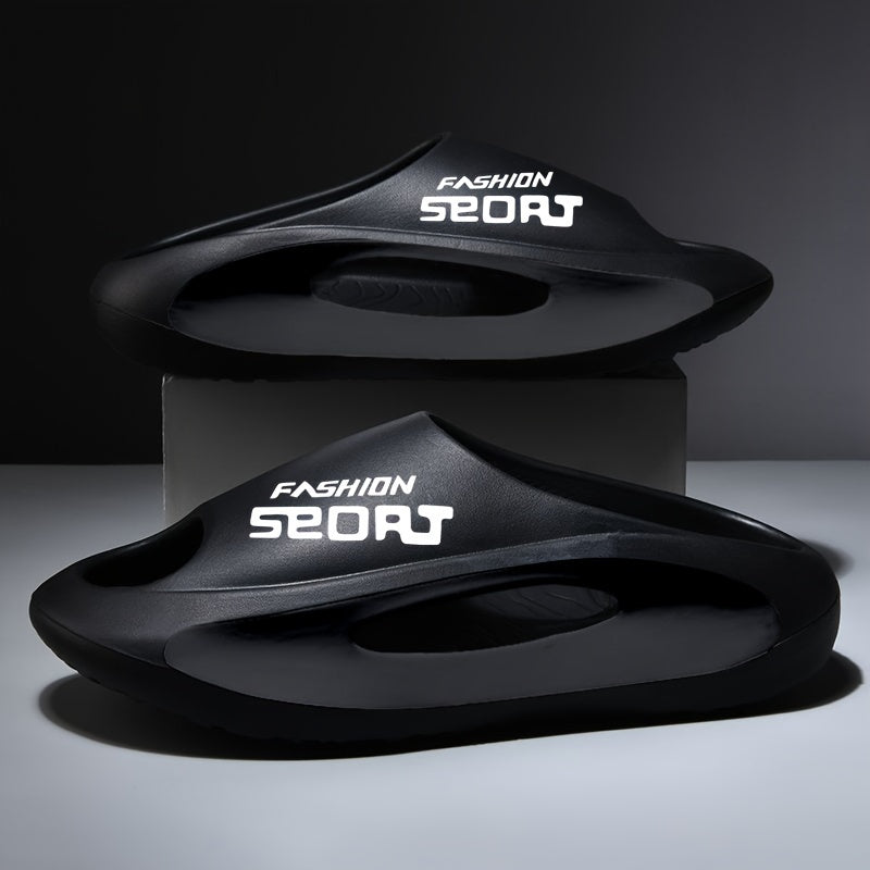 Men's Cloud Slides, Casual Non Slip Slippers, Open Toe Shoes For Indoor Outdoor Beach Shower, Spring And Summer