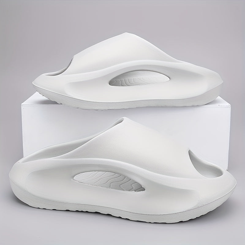 Men's Cloud Slides, Casual Non Slip Slippers, Open Toe Shoes For Indoor Outdoor Beach Shower, Spring And Summer