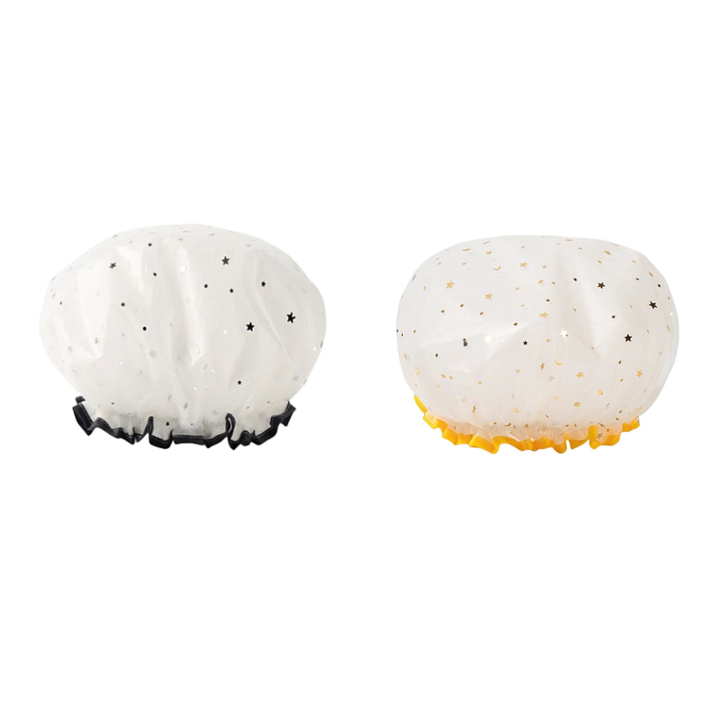 Double Star Shower Cap, Suitable for Long, Short And Curly Hair, Reusable, Ideal for Women, Bathroom Accessories