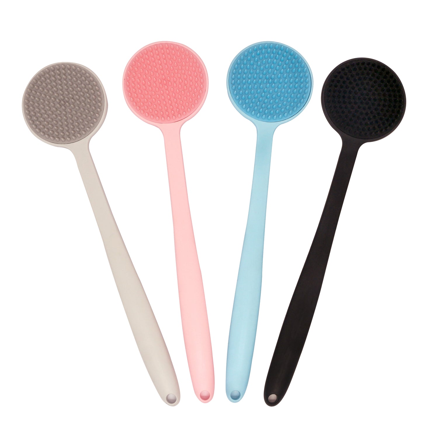 Double-Sided Exfoliating Silicone Back Scrubber with Soft Bristles - Easy-Grip Long Handle for Deep Clean & Revitalization - Ideal Shower Accessory for Men & Women.