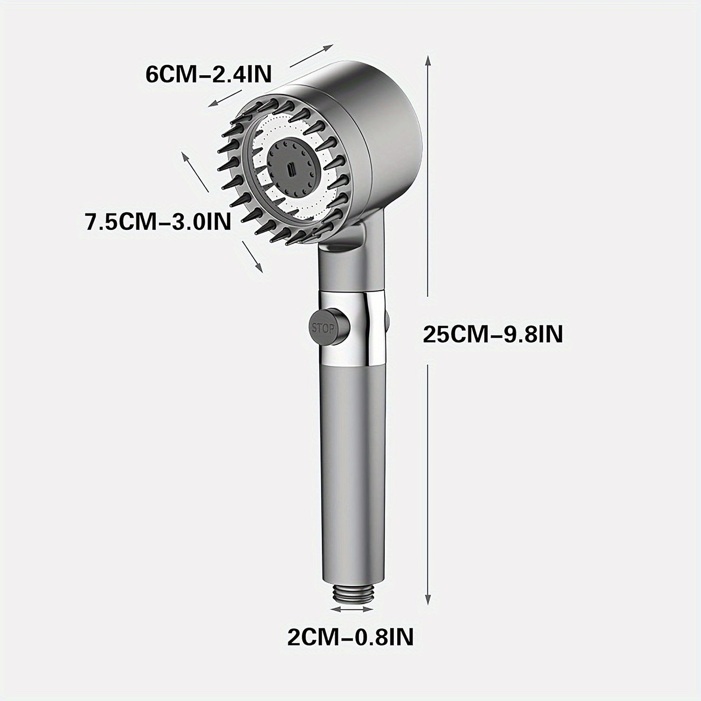 1PC High-Pressure Multi-Mode Showerhead - Fixed Showerheads with Silicone Massage, Filter, On/Off Switch, and Pet Bathing Function - Perfect for Home and Pet Use