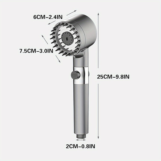 1PC High-Pressure Multi-Mode Showerhead - Fixed Showerheads with Silicone Massage, Filter, On/Off Switch, and Pet Bathing Function - Perfect for Home and Pet Use