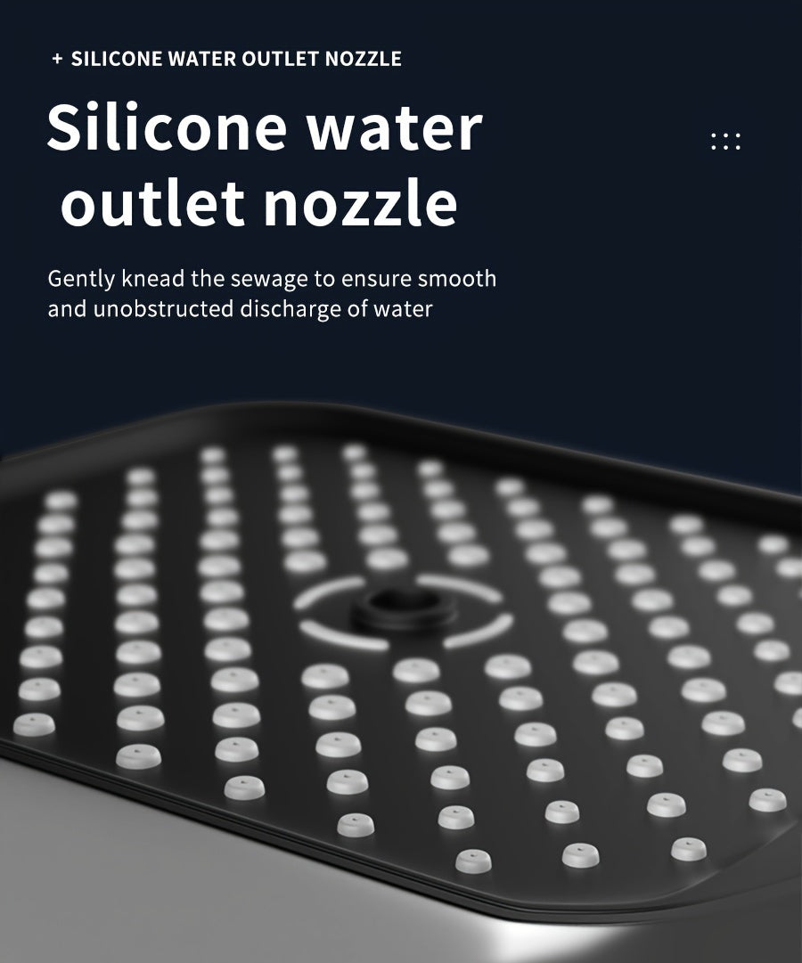 Aluminum Handheld Showerhead with Digital Temperature Display, Wall Mount Square Rainfall Shower Set with Hydroelectric Power, Ambient Lighting, Painted Finish - Water Saving, Increased Pressure Bath Set