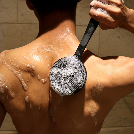 Double-Sided Exfoliating Silicone Back Scrubber with Soft Bristles - Easy-Grip Long Handle for Deep Clean & Revitalization - Ideal Shower Accessory for Men & Women.
