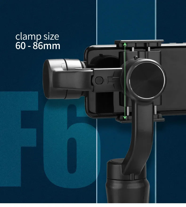 High Quality F6 Gimbal 3 Axis Cell Phone Control Flexible Handheld Camera Video Selfie Stick F6 for Face Tracking Vlog Selfie