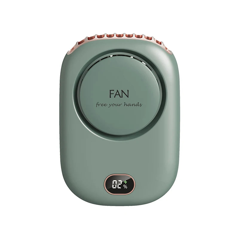 Wearable Personal 3 Speed USB Portable Fan DeskStand Touch Control Battery Powered Leafless Design For Indoor/Outdoor