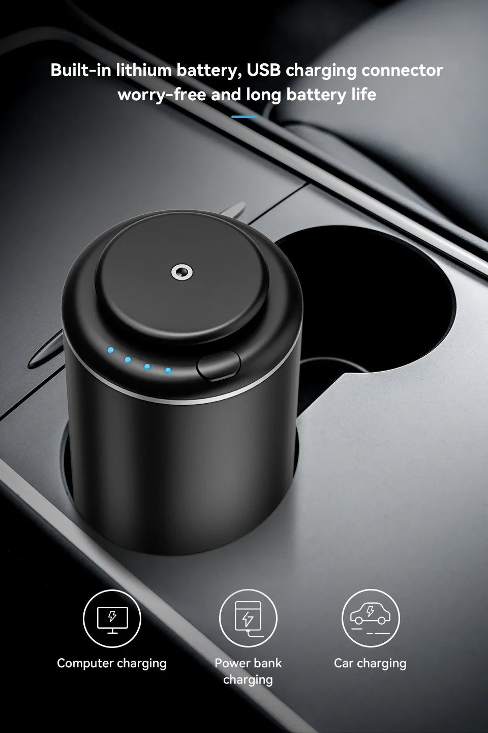Aroma Diffuser USB Rechargeable Car Air Freshener Fragrance Diffuser Odor Removal Scent Machine For Room Bedroom Office