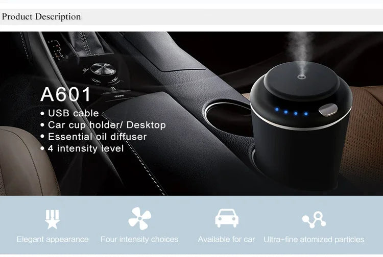 Aroma Diffuser USB Rechargeable Car Air Freshener Fragrance Diffuser Odor Removal Scent Machine For Room Bedroom Office