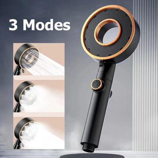 High Pressure Shower Head 3 Modes Adjustable Showerheads Water Saving One-Key Stop Water Spray Nozzle Bathroom Faucet Accessorie