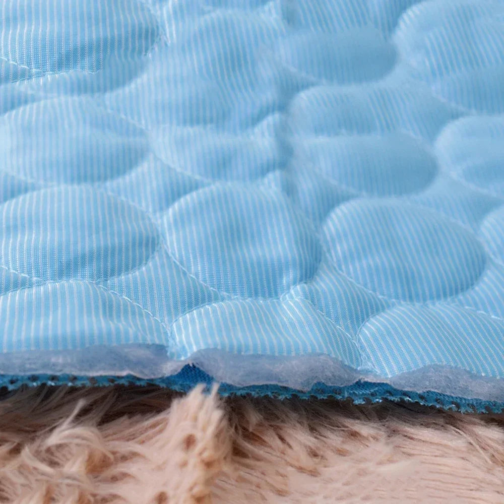 Dog Cooling Pad Ice Silk Fabric Self Cooling Gel Breathable Washable Summer Pet Mat for Dogs Cats Sofa Kennel Bed Comfortable La