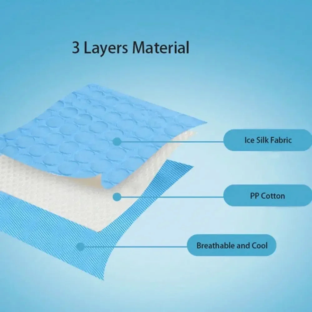 Dog Cooling Pad Ice Silk Fabric Self Cooling Gel Breathable Washable Summer Pet Mat for Dogs Cats Sofa Kennel Bed Comfortable La