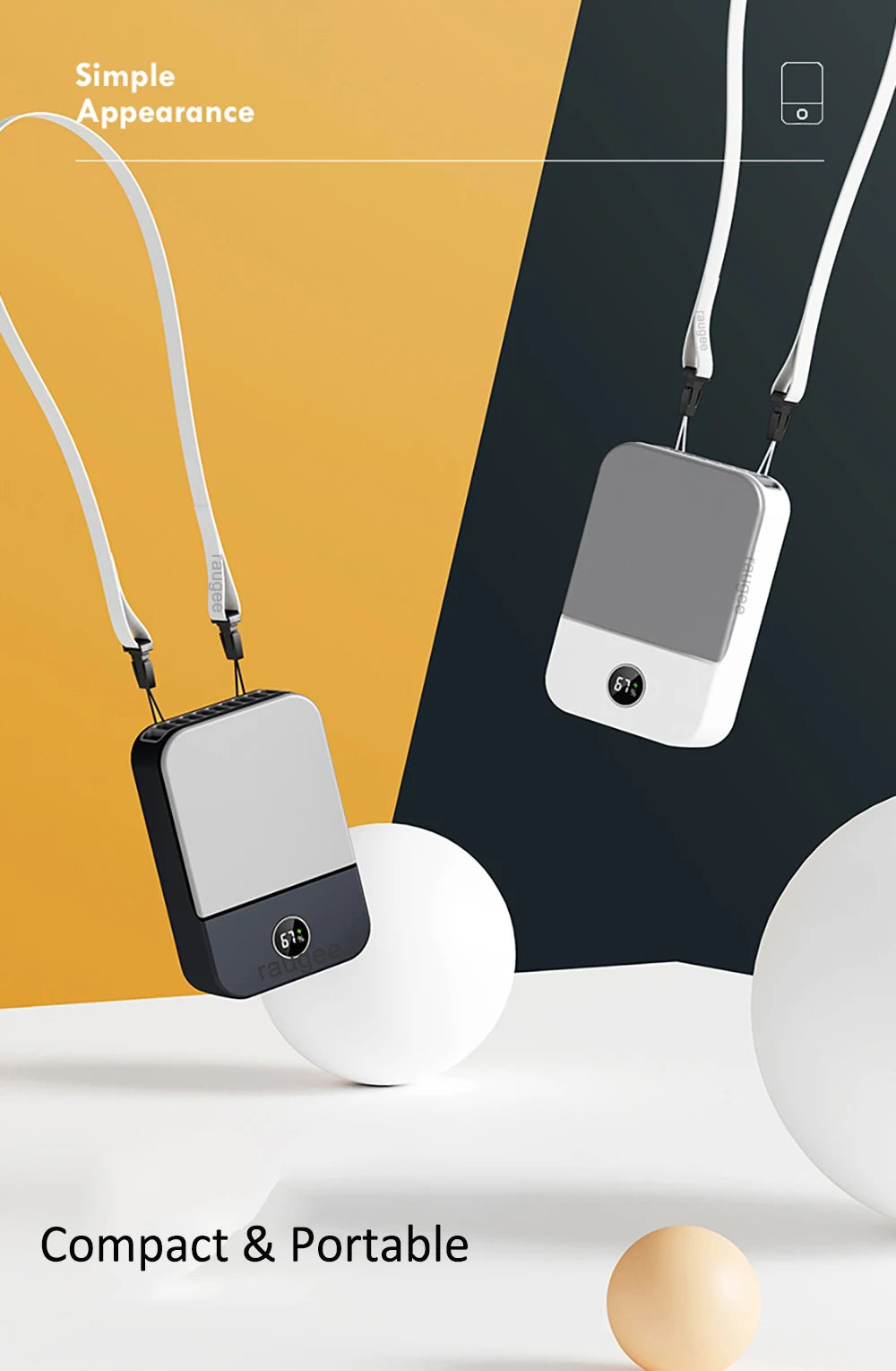 Portable Waist Fan Hanging Neck Fan Mini USB Rechargeable Portable Waist Clip Fan for Outdoor Sports Working Travel Small Fan