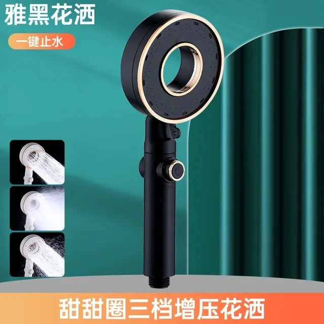 High Pressure Shower Head 3 Modes Adjustable Showerheads Water Saving One-Key Stop Water Spray Nozzle Bathroom Faucet Accessorie