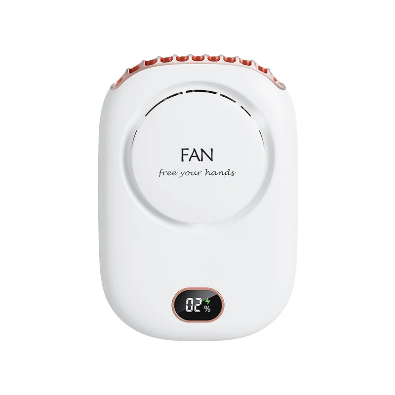 Wearable Personal 3 Speed USB Portable Fan DeskStand Touch Control Battery Powered Leafless Design For Indoor/Outdoor