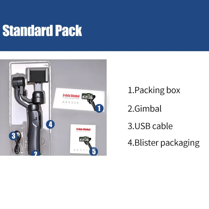 High Quality F6 Gimbal 3 Axis Cell Phone Control Flexible Handheld Camera Video Selfie Stick F6 for Face Tracking Vlog Selfie