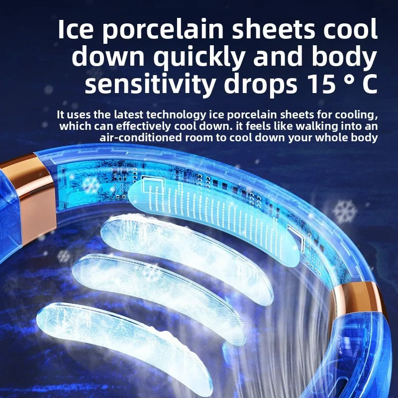 Portable Wearable Neck Fan, USB Rechargeable, Silent and Multifunctional, Perfect for Outdoor Sports and Activities