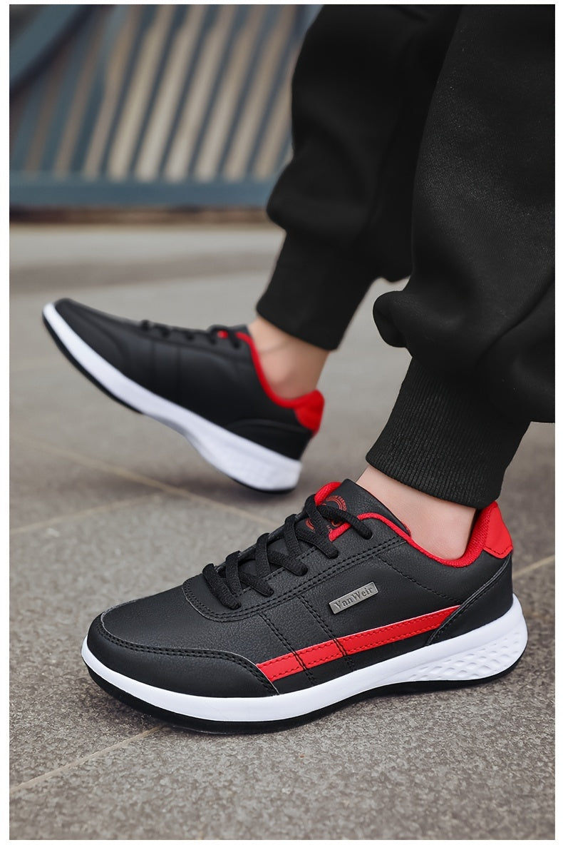 [Lightweight Running Shoes] VanWeir Men's Lightweight Running Shoes | Navy Blue & White, Stability Lace-Up Sneakers with MD/TPR Sole, Breathable Fabric Lining for Outdoor Sports, Hiking & Casual Wear