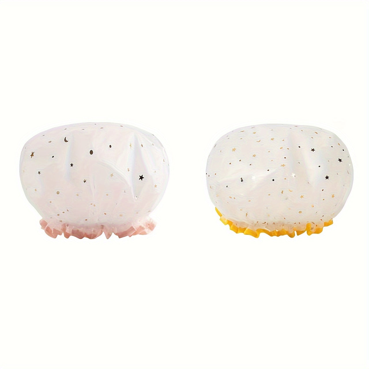 Double Star Shower Cap, Suitable for Long, Short And Curly Hair, Reusable, Ideal for Women, Bathroom Accessories