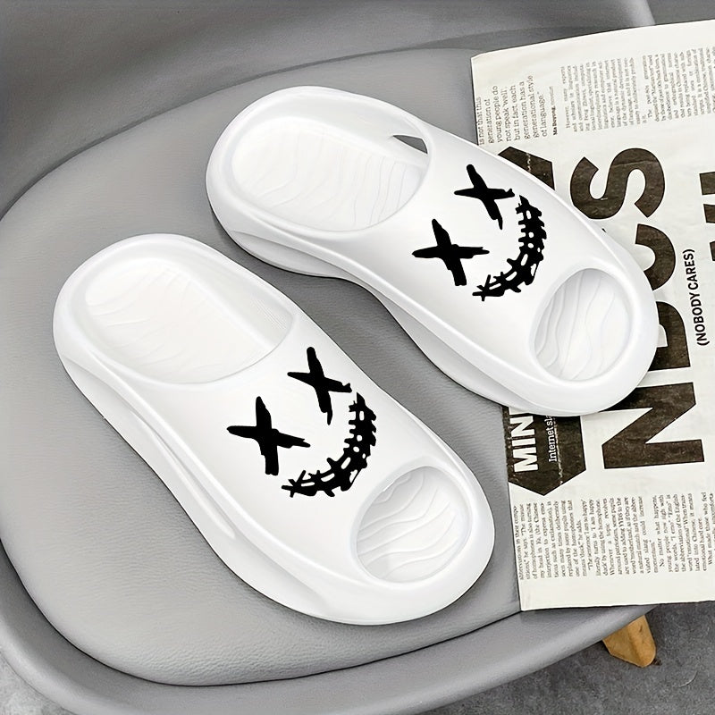 Men's Cloud Slides, Casual Non Slip Slippers, Open Toe Shoes For Indoor Outdoor Beach Shower, Spring And Summer