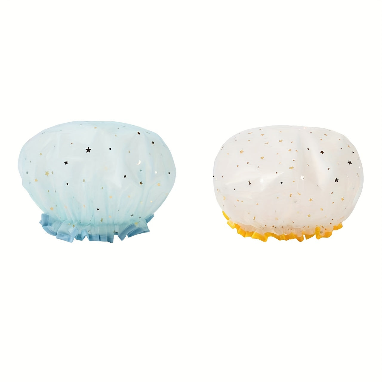 Double Star Shower Cap, Suitable for Long, Short And Curly Hair, Reusable, Ideal for Women, Bathroom Accessories
