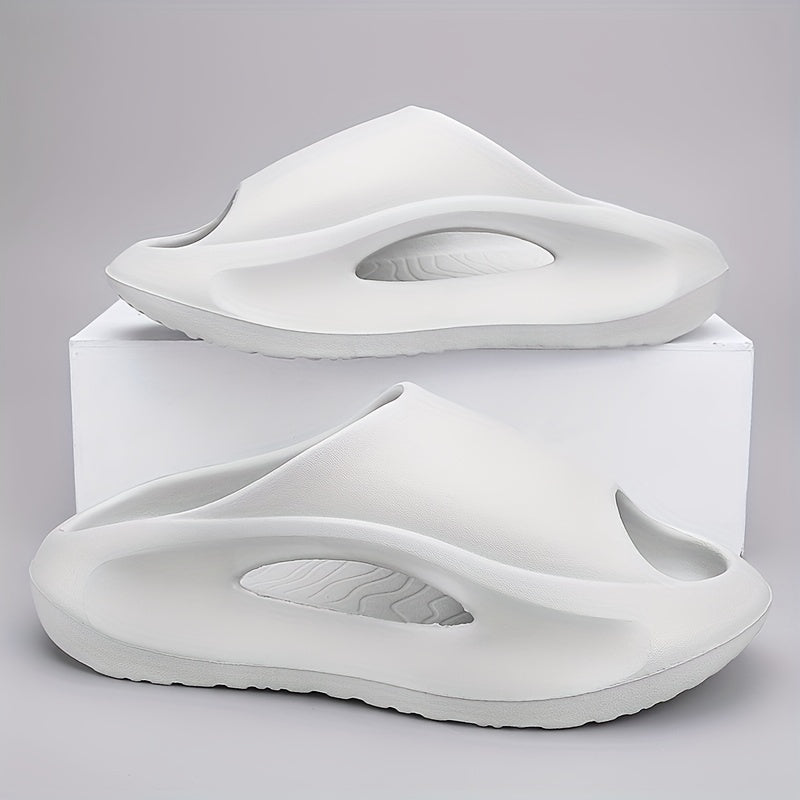 Men's Cloud Slides, Casual Non Slip Slippers, Open Toe Shoes For Indoor Outdoor Beach Shower, Spring And Summer