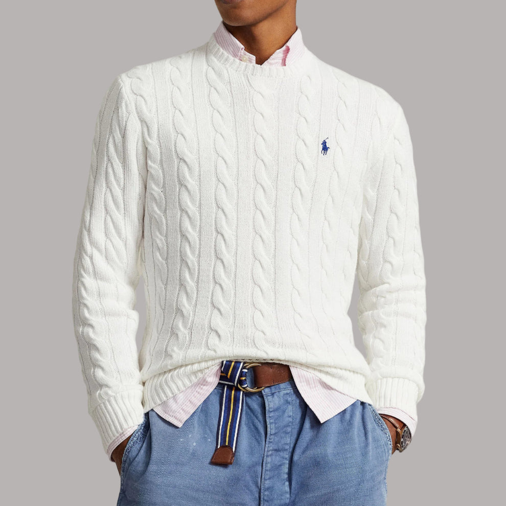 Cable Knit Sweater White